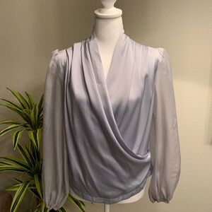 SHEIN Gray Wrap Bodysuit Blouse